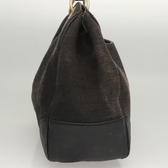 GUCCI Shoulder Bag Canvas Outlet Black Gold 257268 Auth bs25254 - Picture 5 of 16